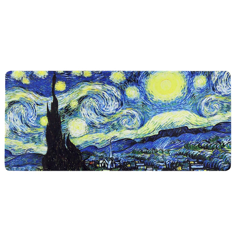 Meffort Inc Extra Large Extended Gaming Desk Mat 34.75 x 15.25 inch Mouse Pad - The Starring Night - Image 1